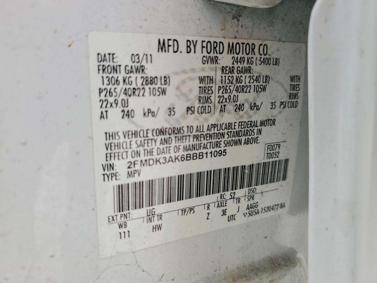 2011 FORD EDGE