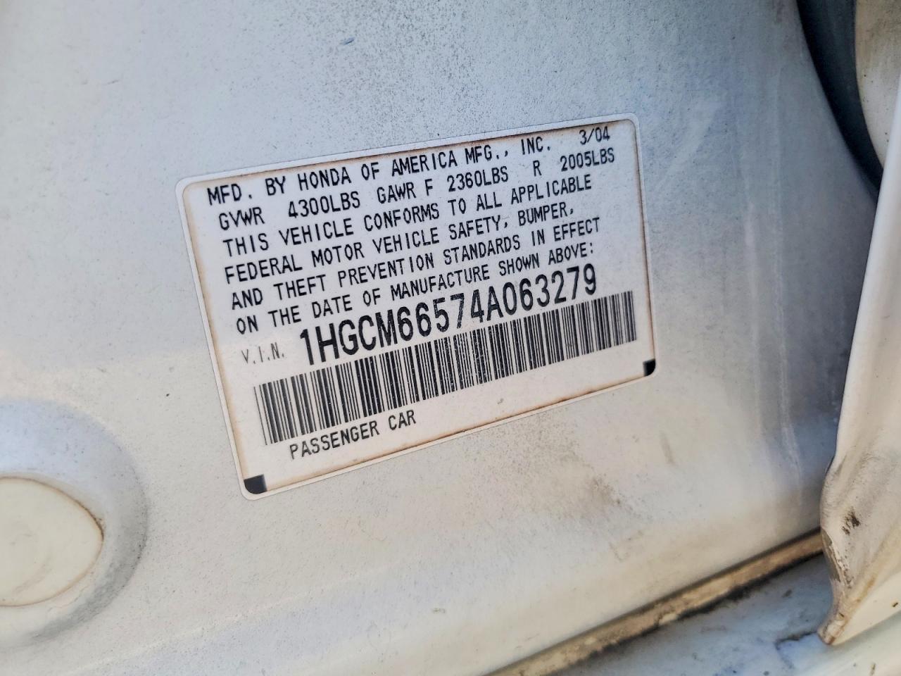 2004 HONDA ACCORD