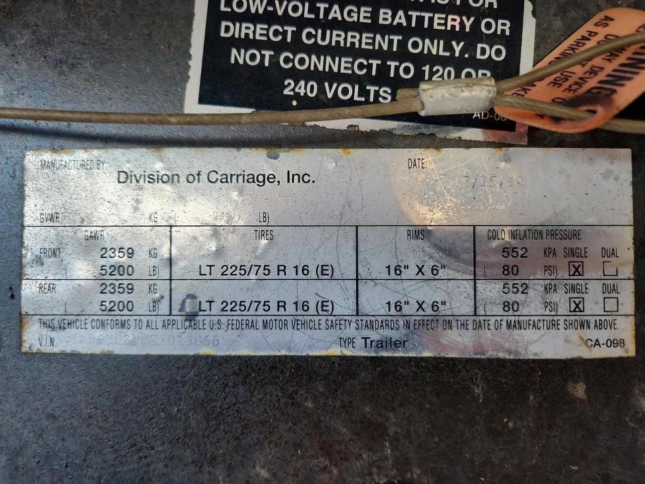 1999 CARRIAGE CARRI-LITE