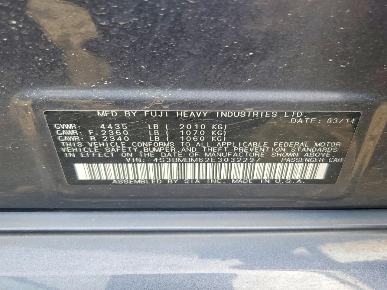 2014 SUBARU LEGACY