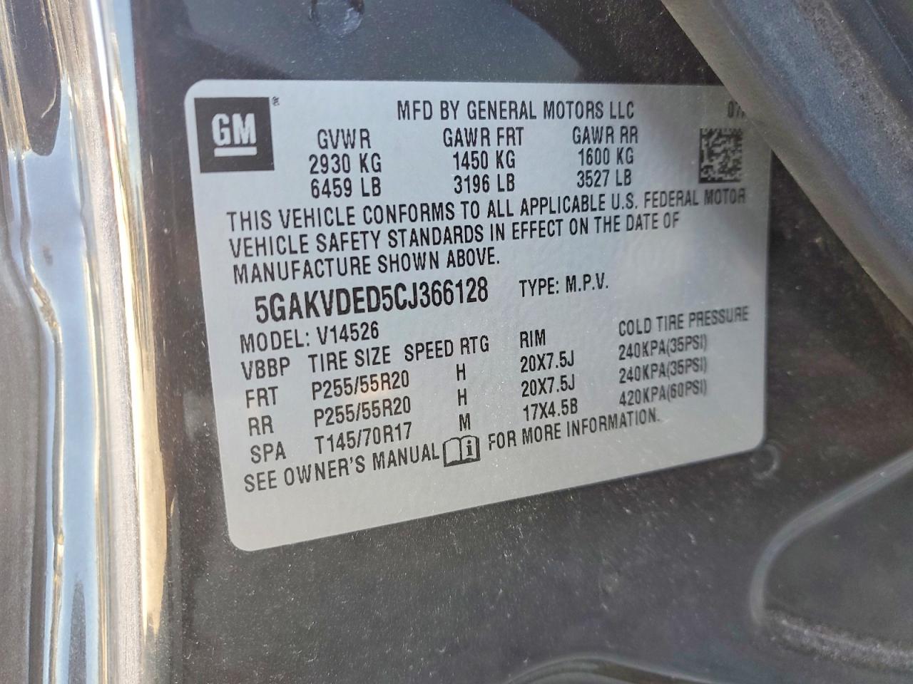 2012 BUICK ENCLAVE