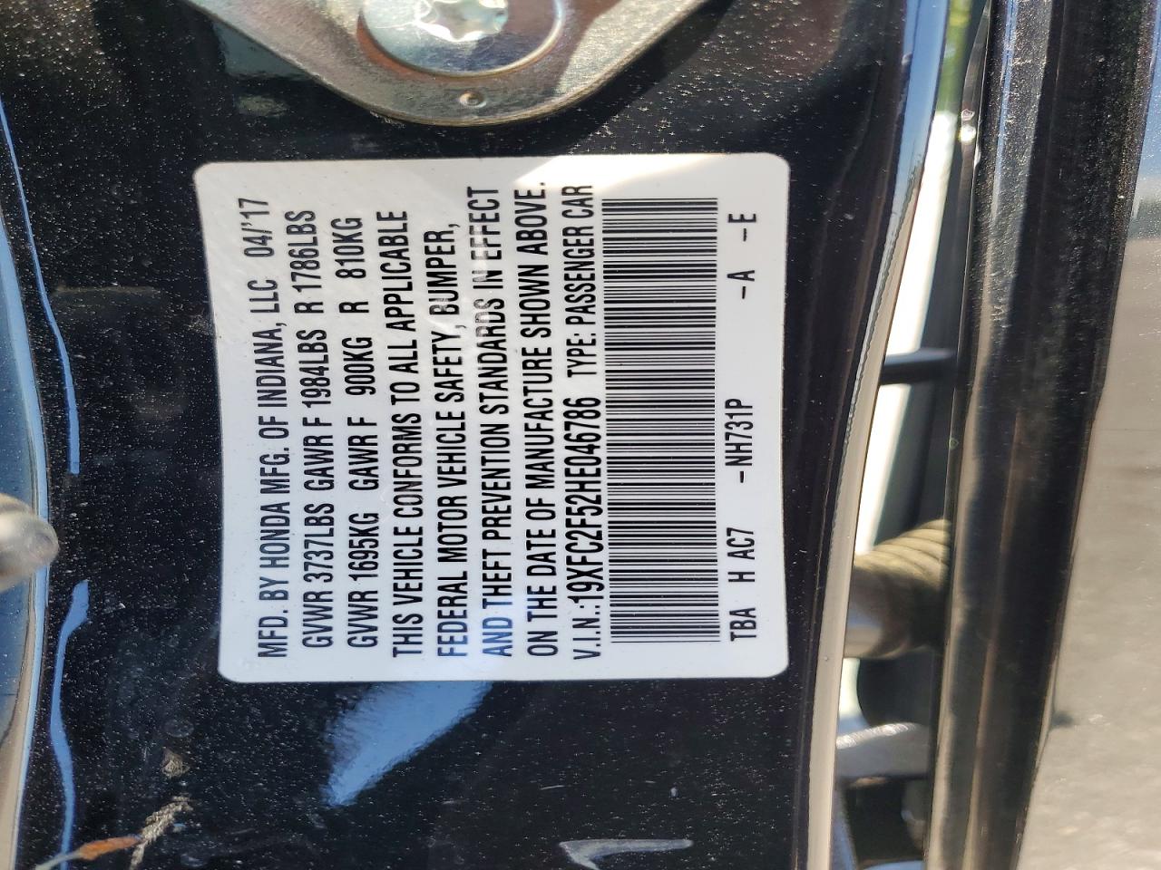 2017 HONDA CIVIC