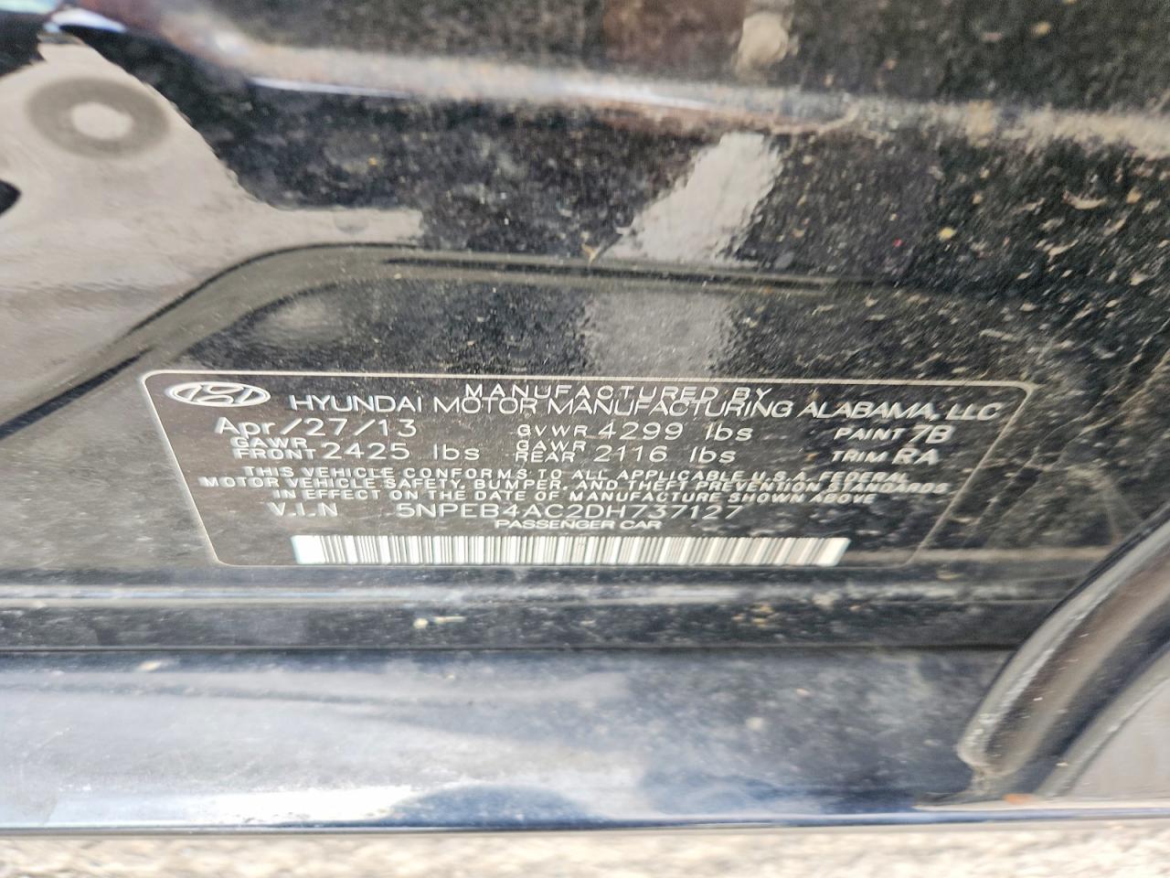 2013 HYUNDAI SONATA