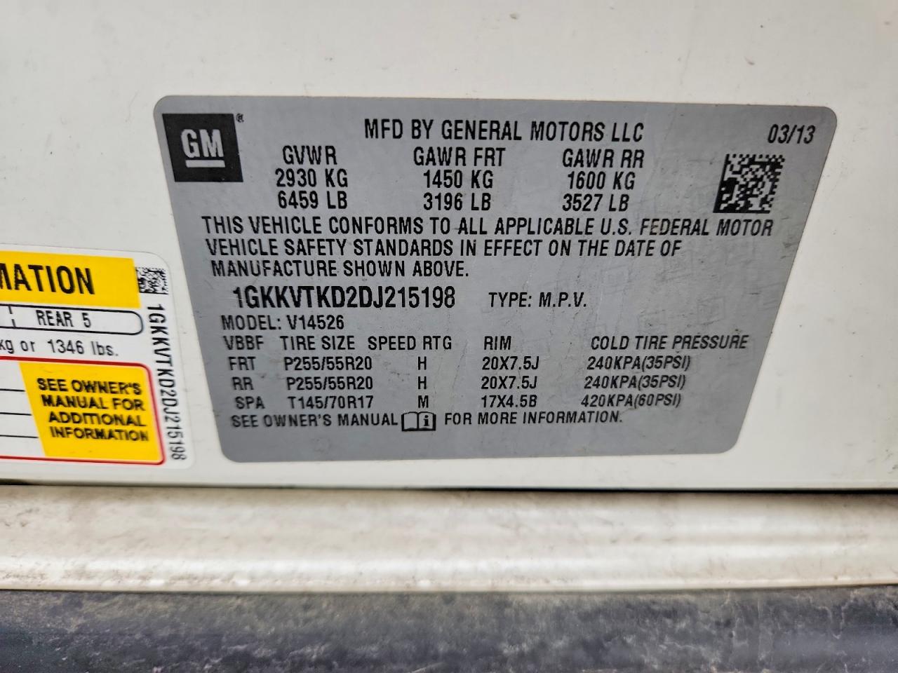 2013 GMC ACADIA DEN