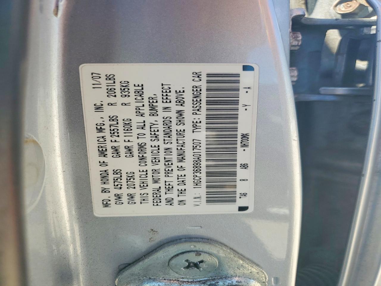 2008 HONDA ACCORD