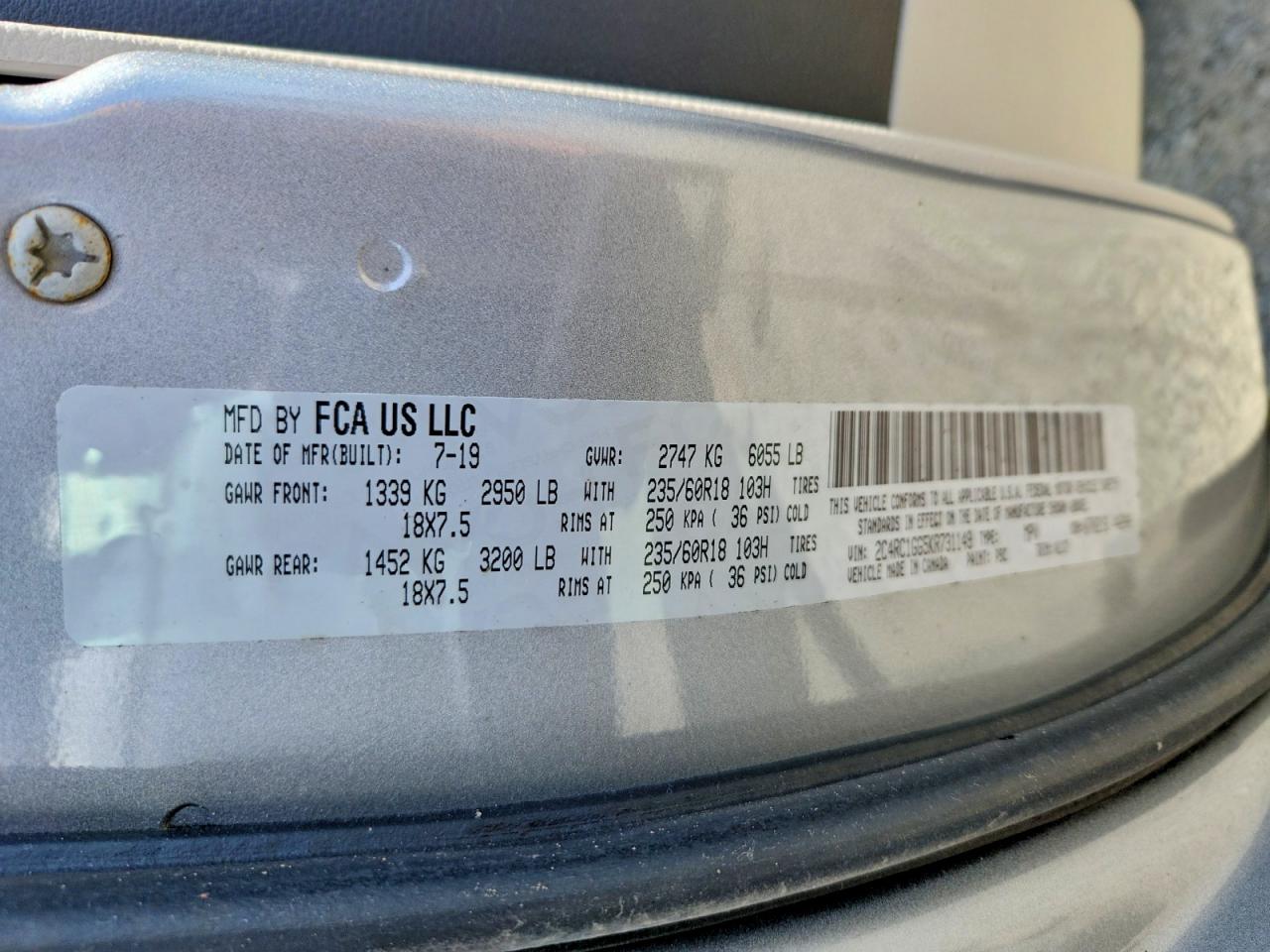 2019 CHRYSLER PACIFICA