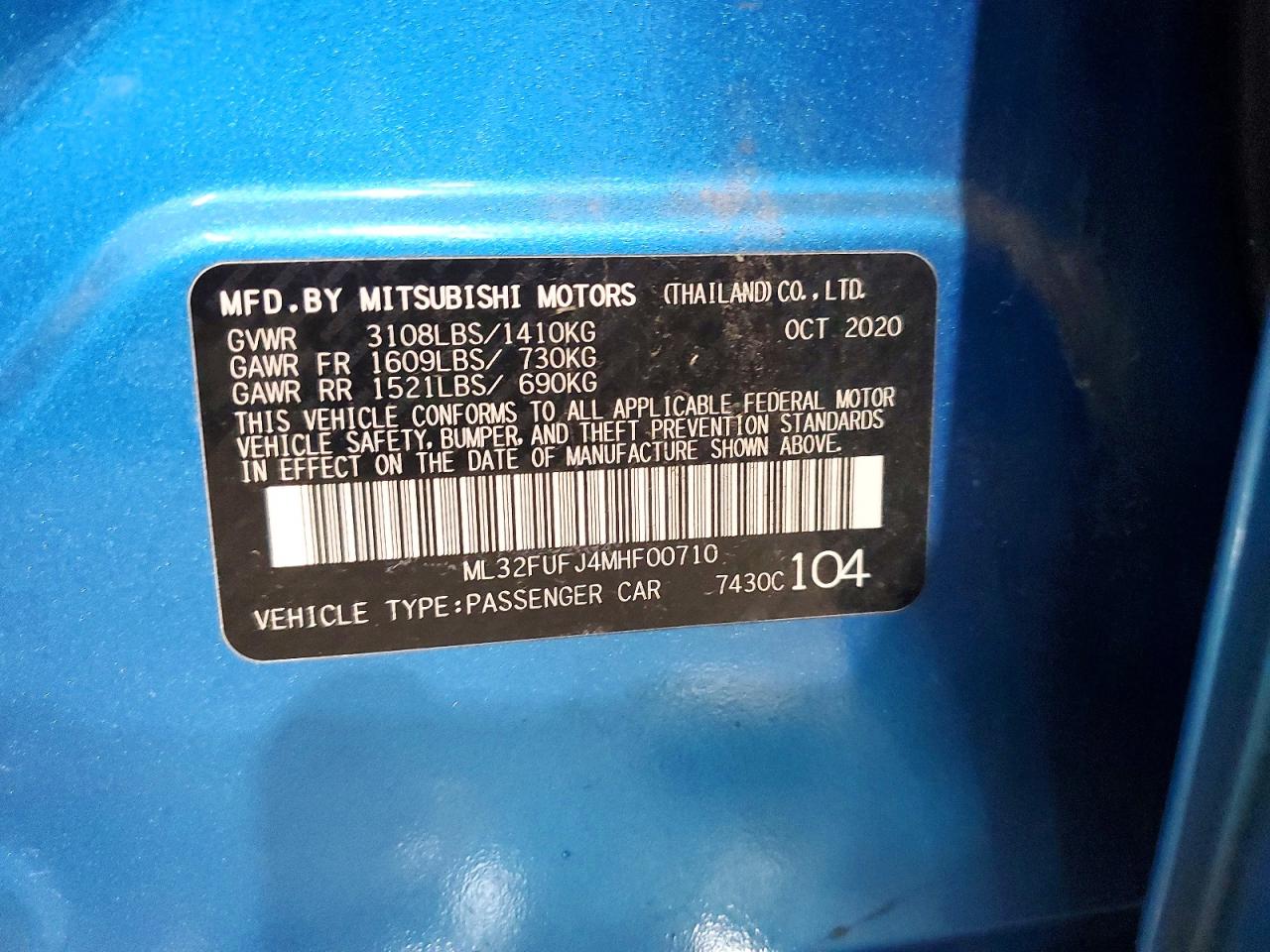 2021 MITSUBISHI MIRAGE