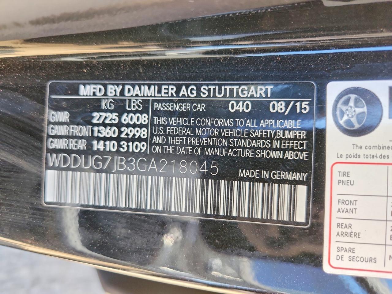 2016 MERCEDES-BENZ S-CLASS