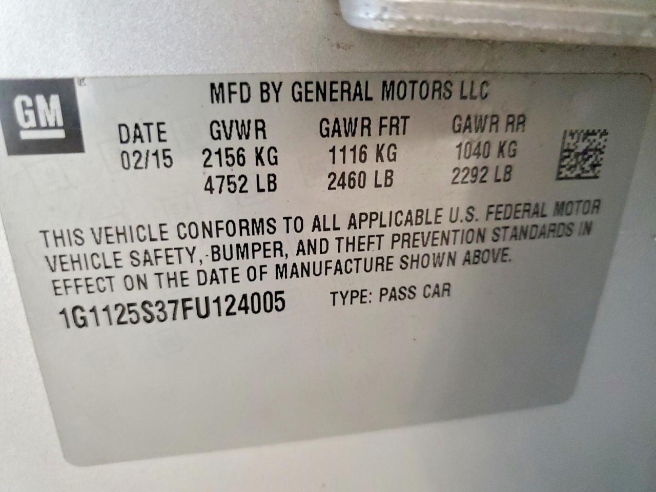 2015 CHEVROLET IMPALA
