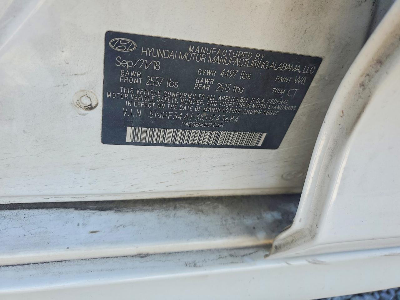 2019 HYUNDAI SONATA