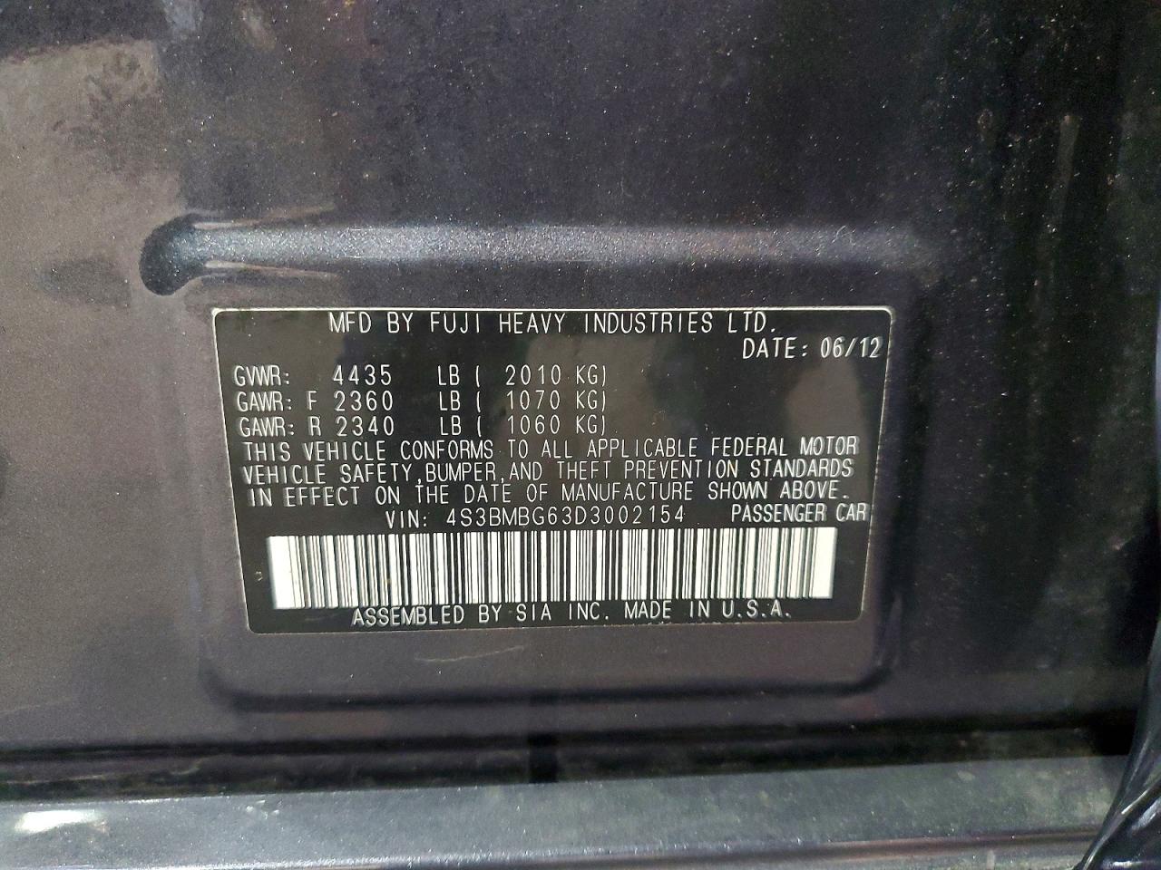 2013 SUBARU LEGACY