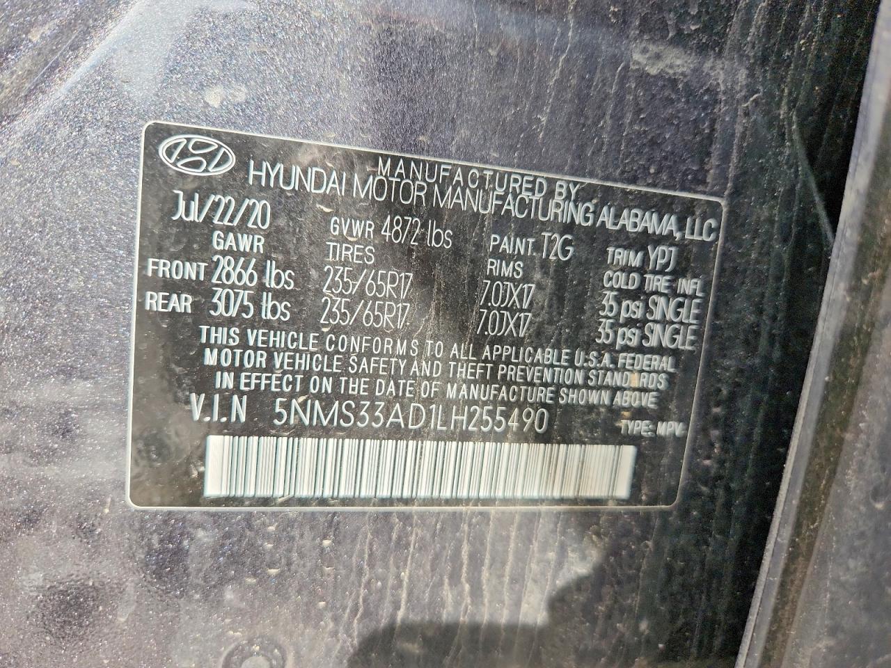 2020 HYUNDAI SANTA FE