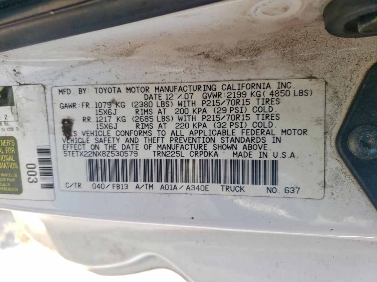 2008 TOYOTA TACOMA