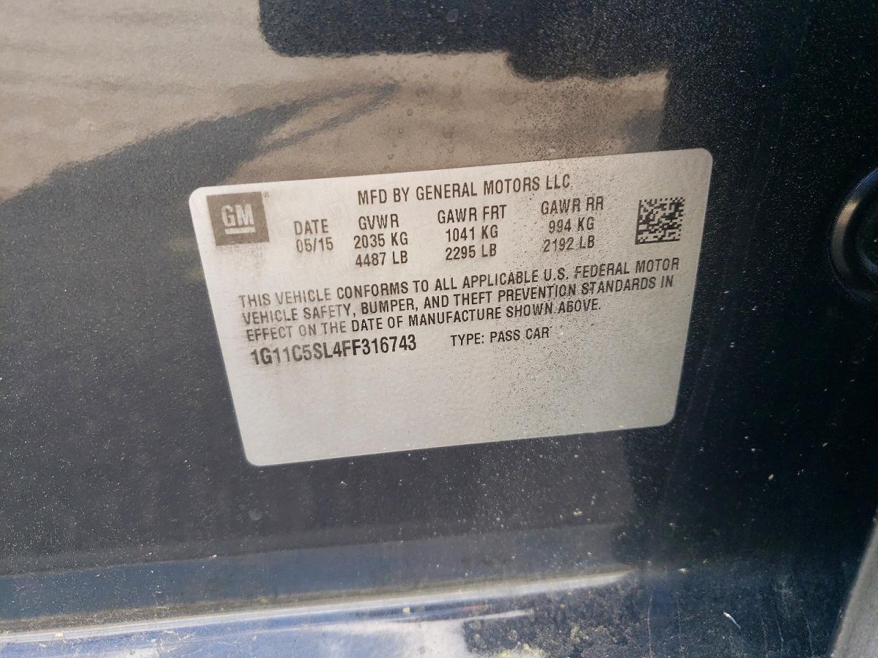 2015 CHEVROLET MALIBU