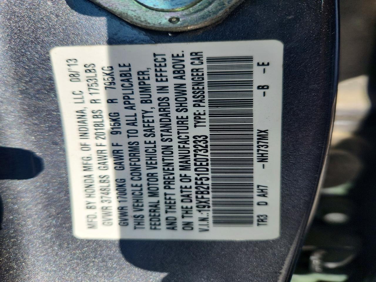 2013 HONDA CIVIC