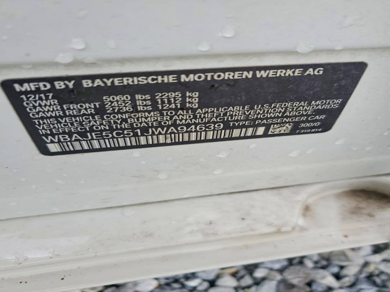 2018 BMW 5 SERIES