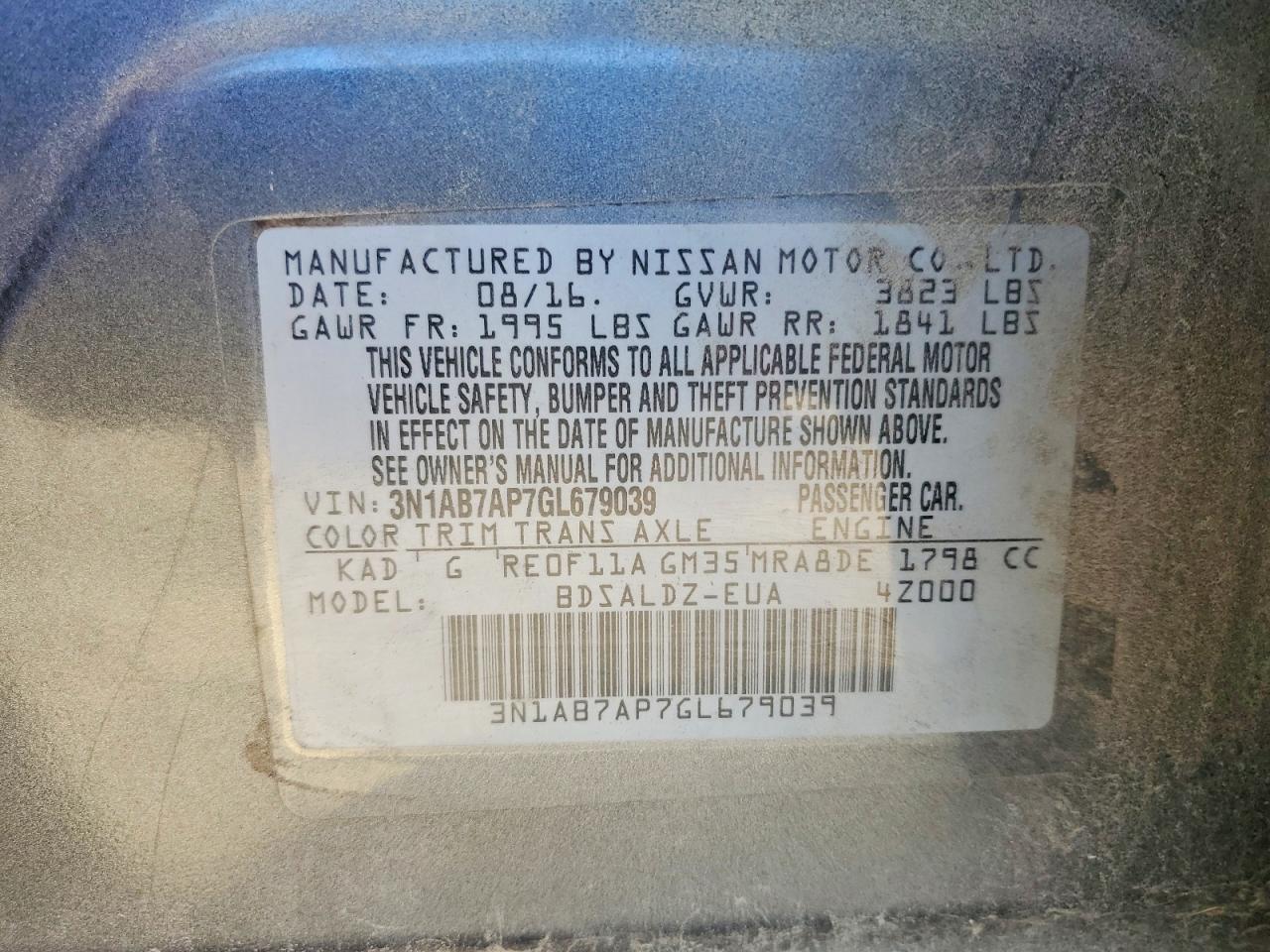 2016 NISSAN SENTRA