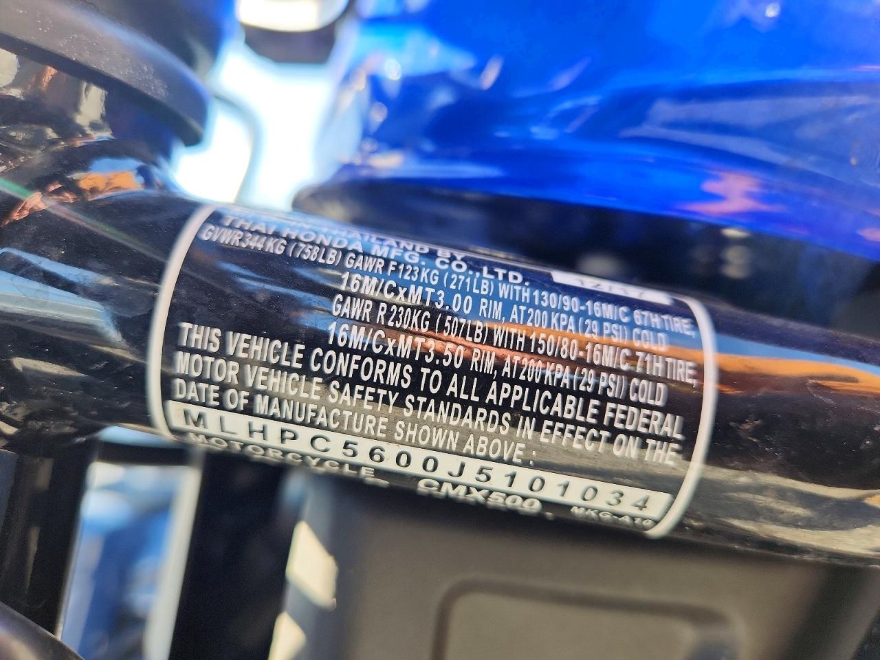 2018 HONDA CM CYCLE