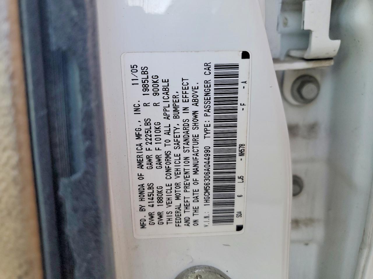 2006 HONDA ACCORD