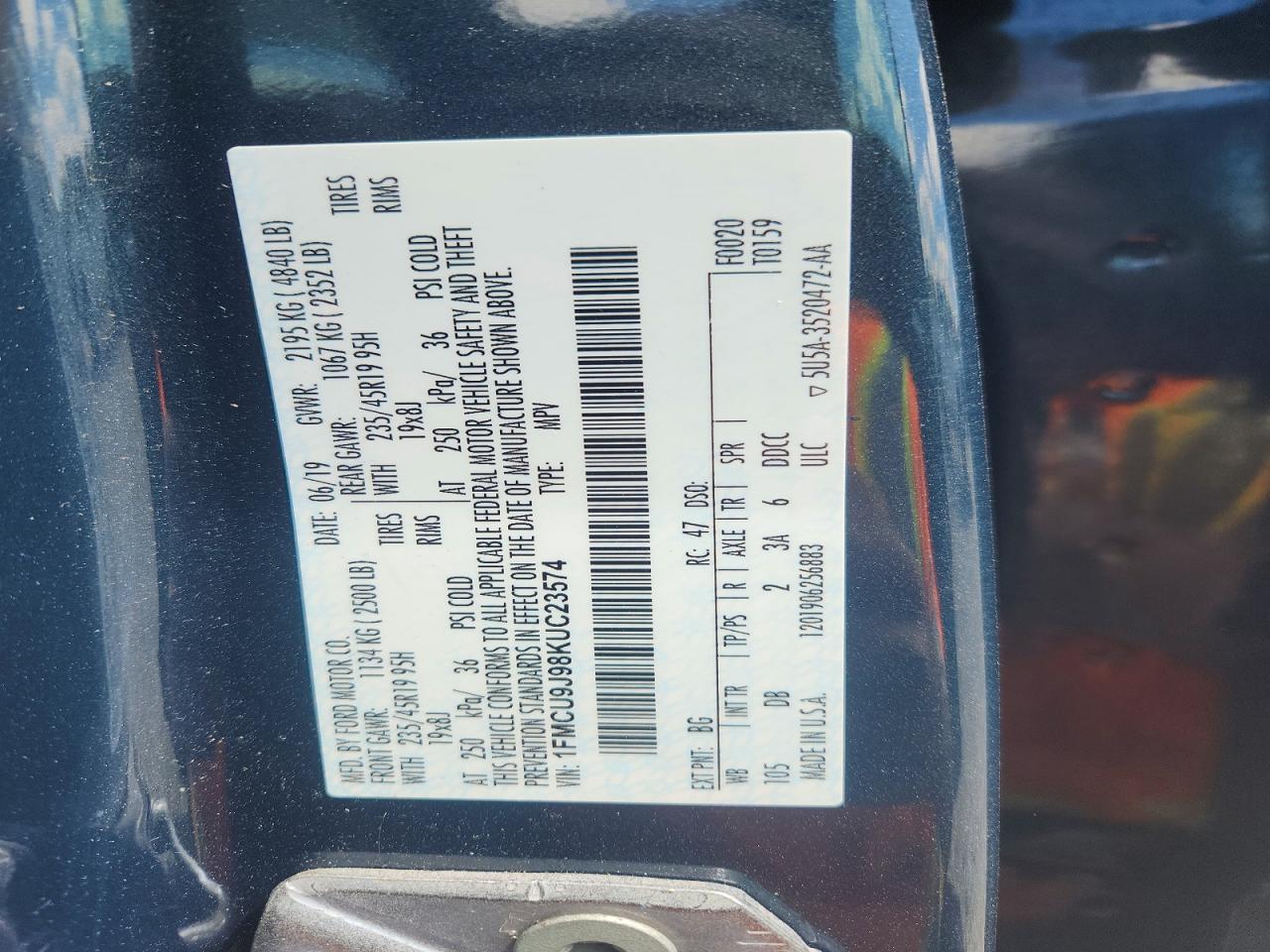2019 FORD ESCAPE