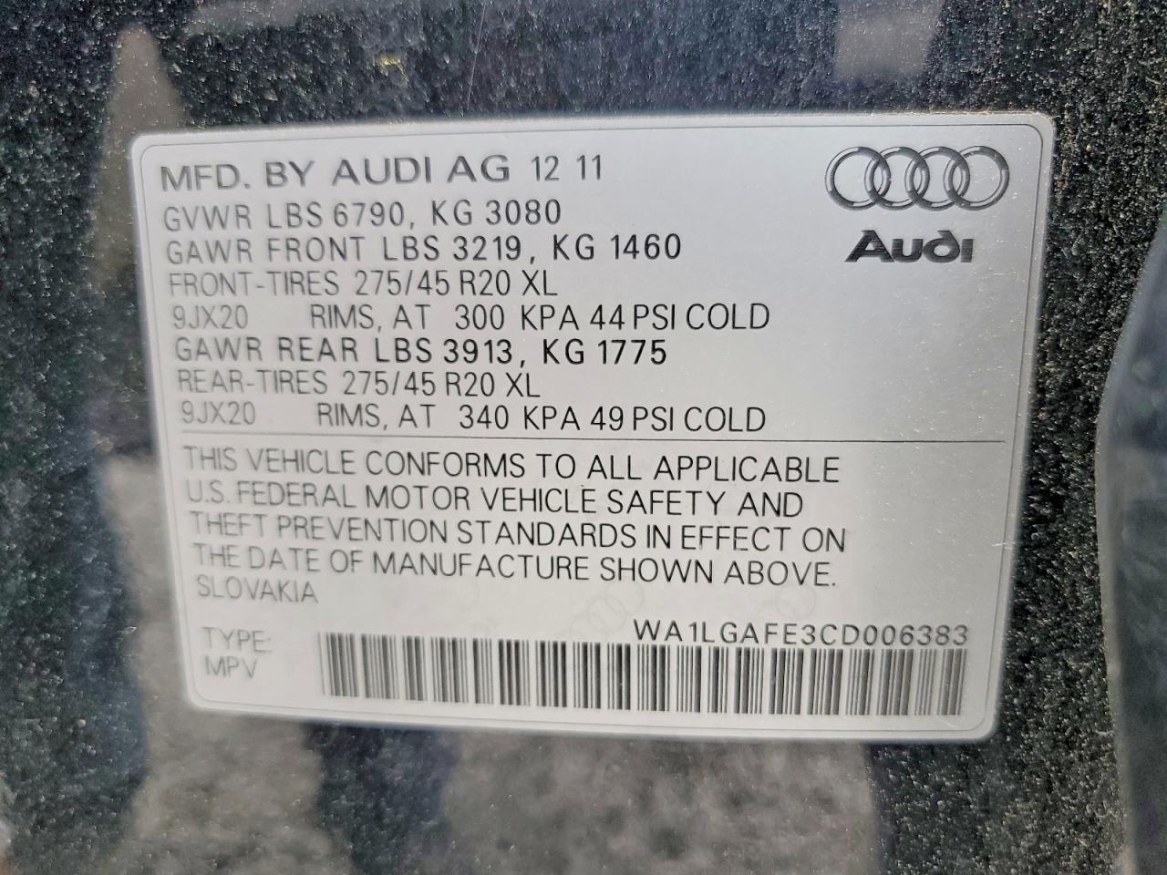 2012 AUDI Q7