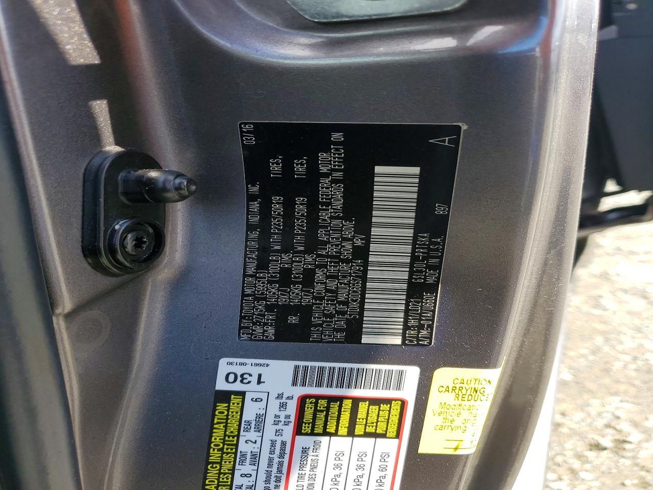2016 TOYOTA SIENNA