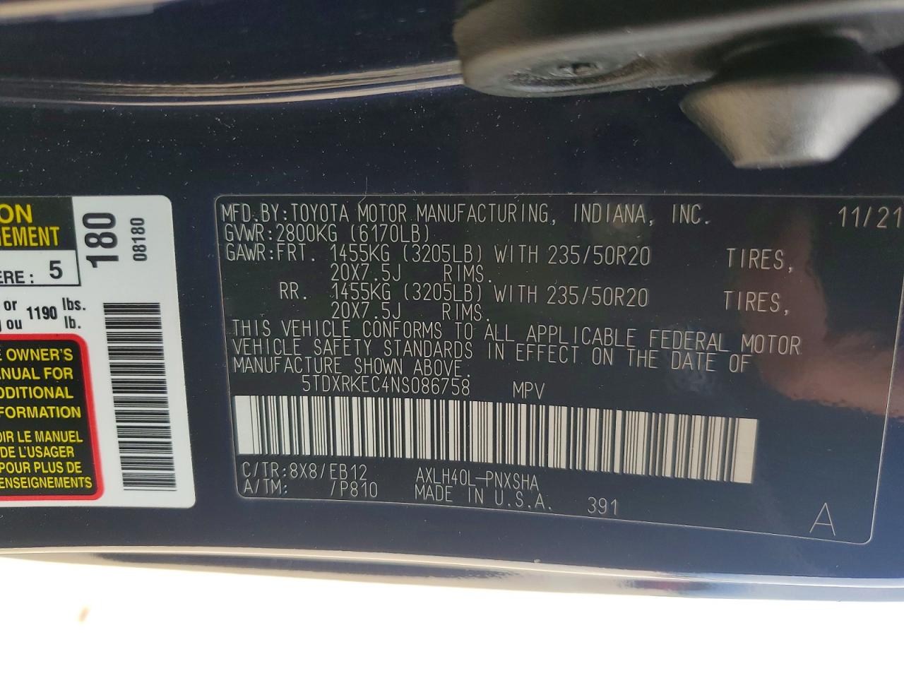2022 TOYOTA SIENNA