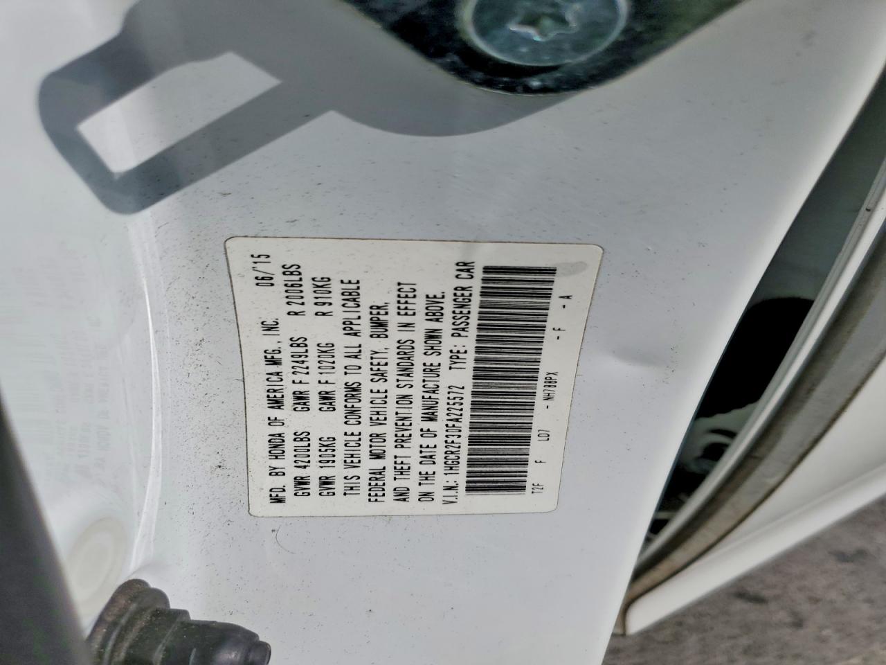 2015 HONDA ACCORD