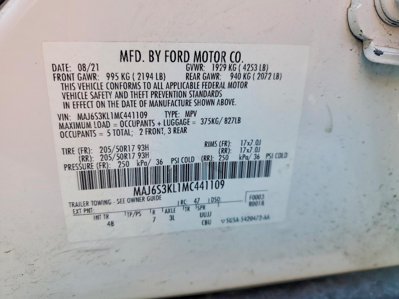 2021 FORD ECOSPORT