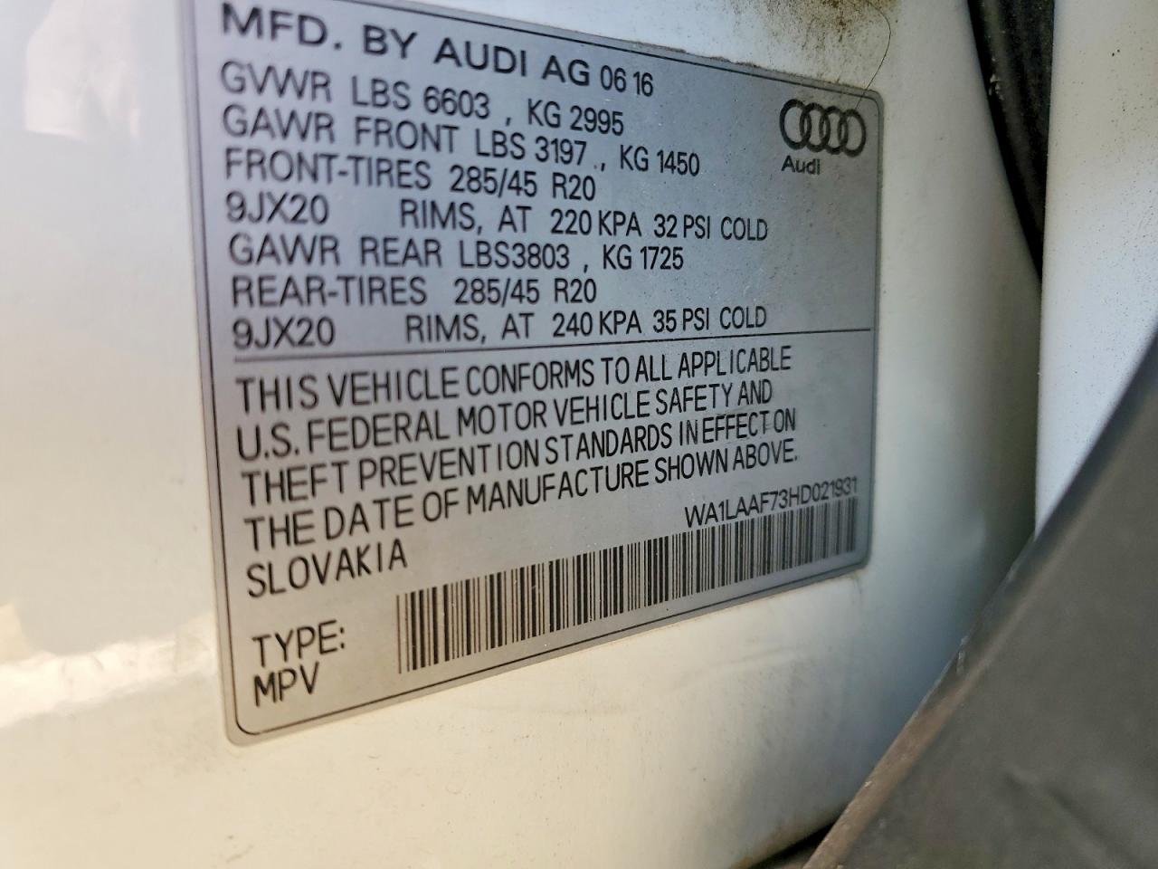 2017 AUDI Q7