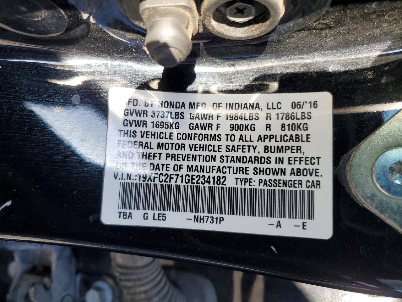 2016 HONDA CIVIC