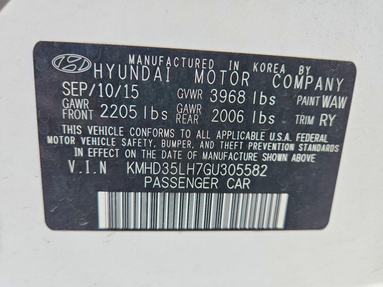 2016 HYUNDAI ELANTRA