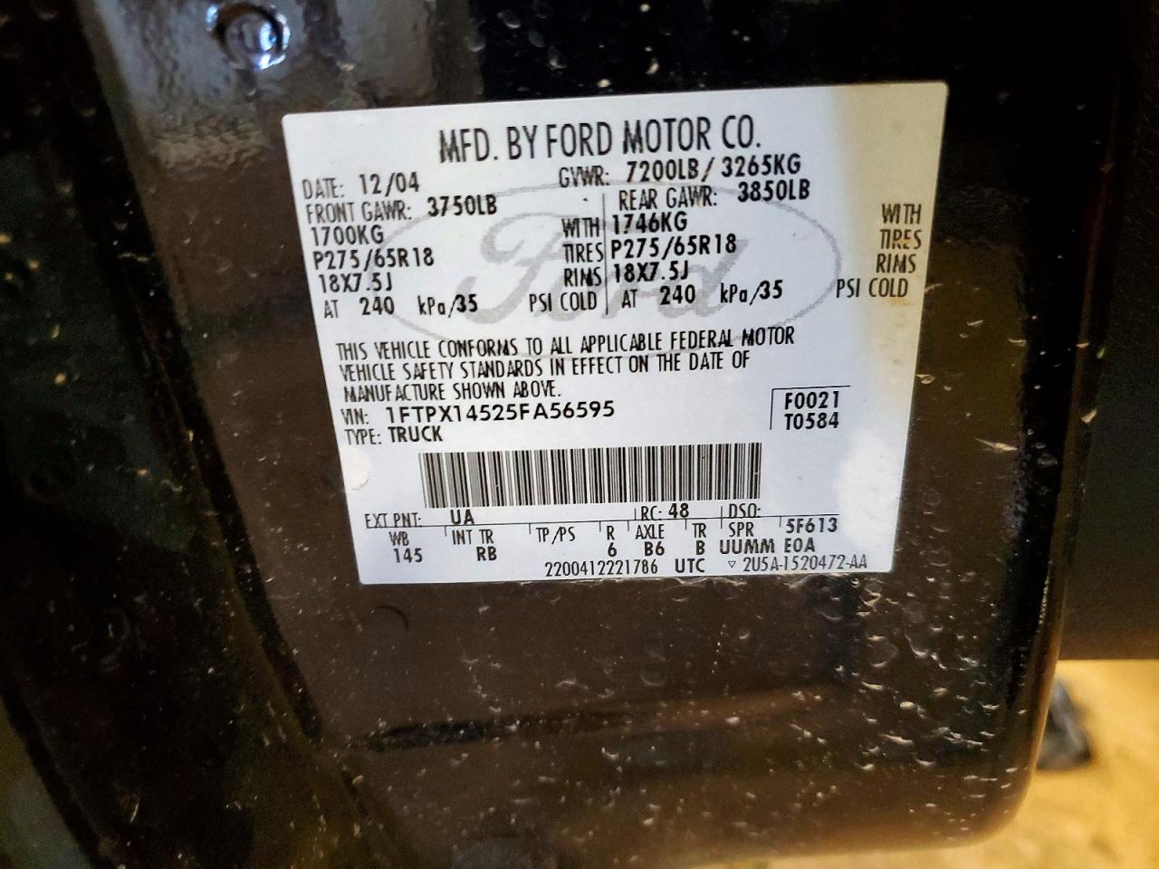 2005 FORD F150