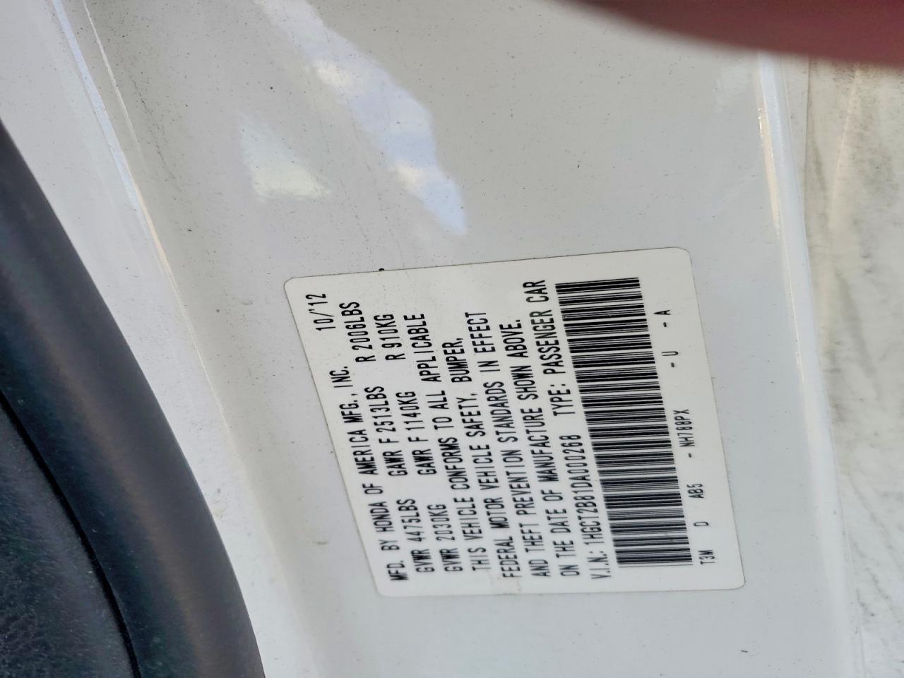 2013 HONDA ACCORD