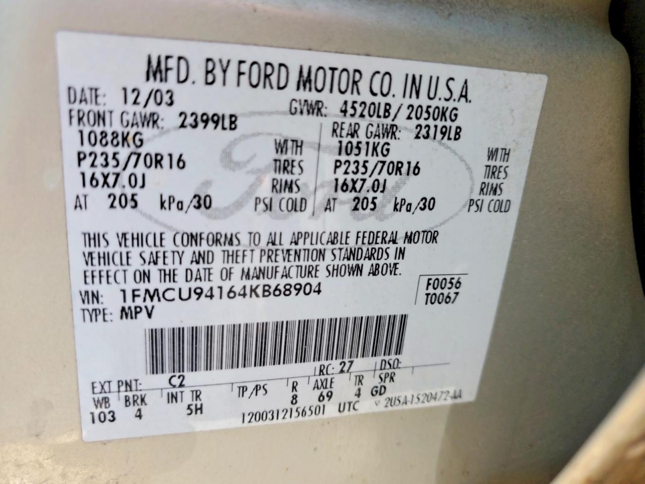 2004 FORD ESCAPE