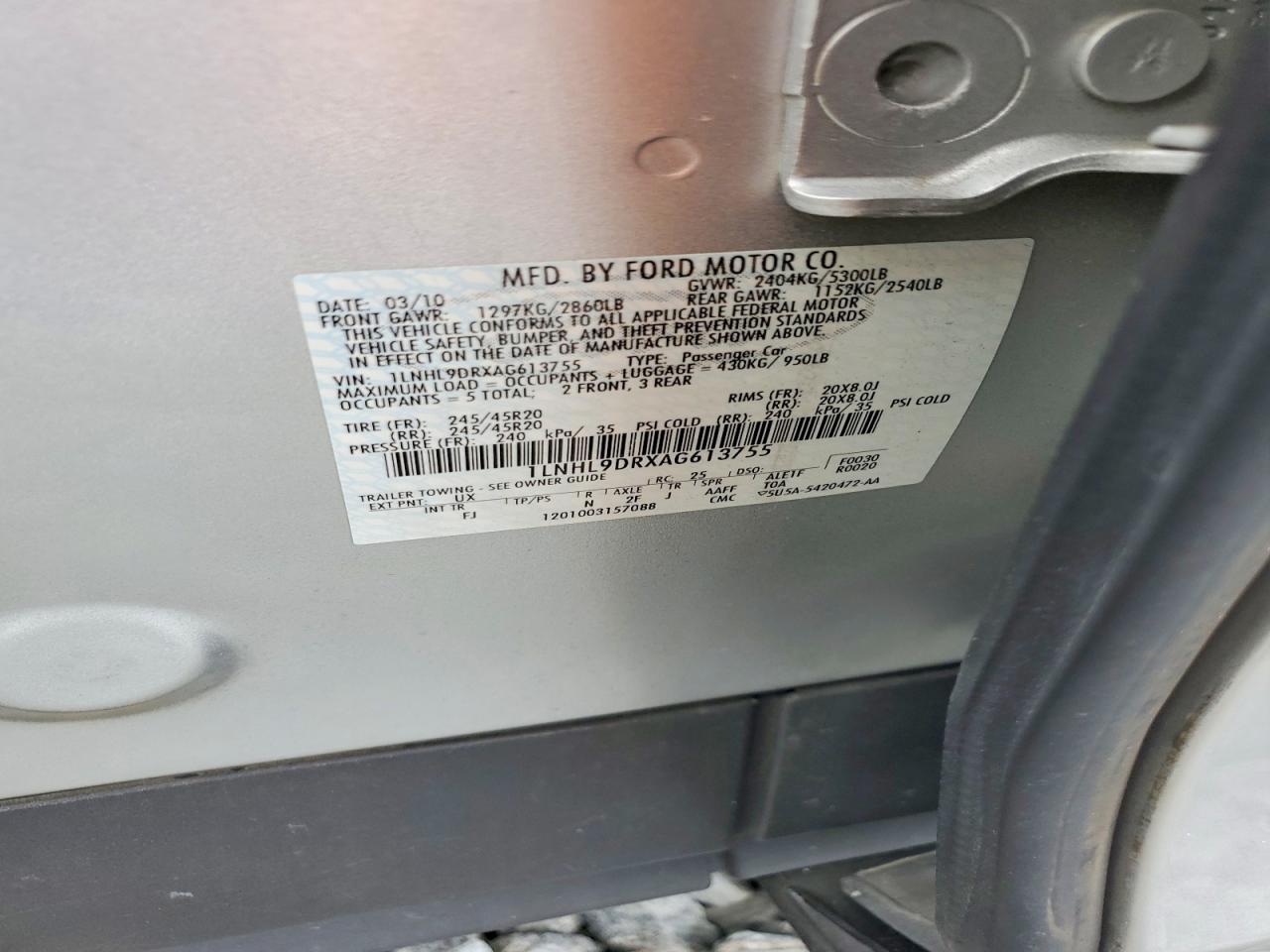 2010 LINCOLN MKS