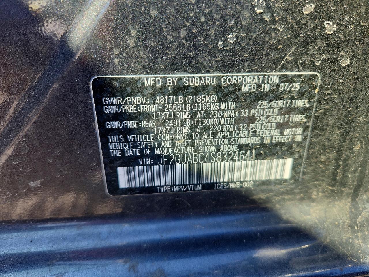 2025 SUBARU CROSSTREK