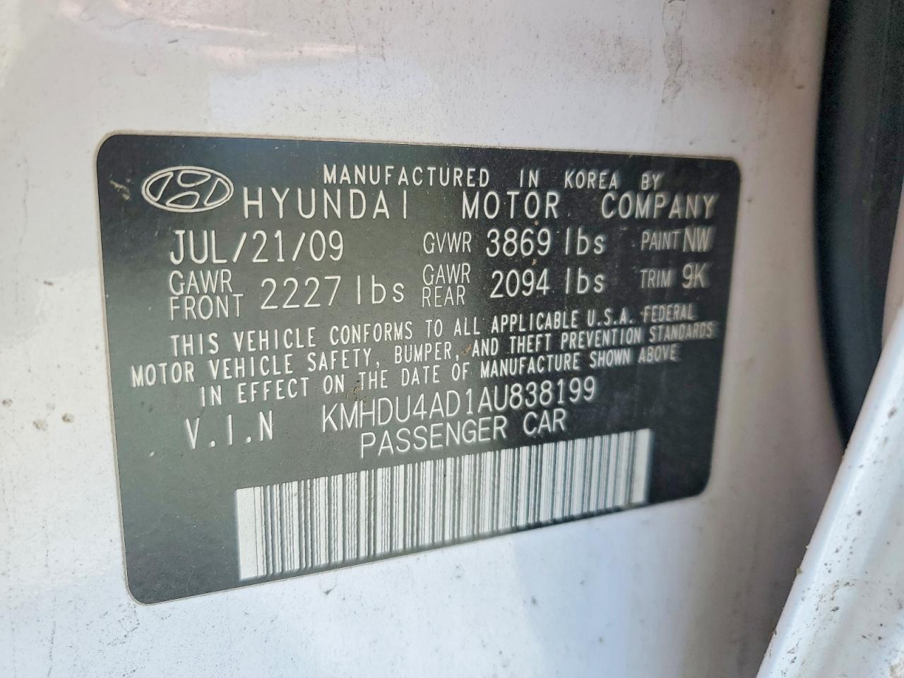 2010 HYUNDAI ELANTRA