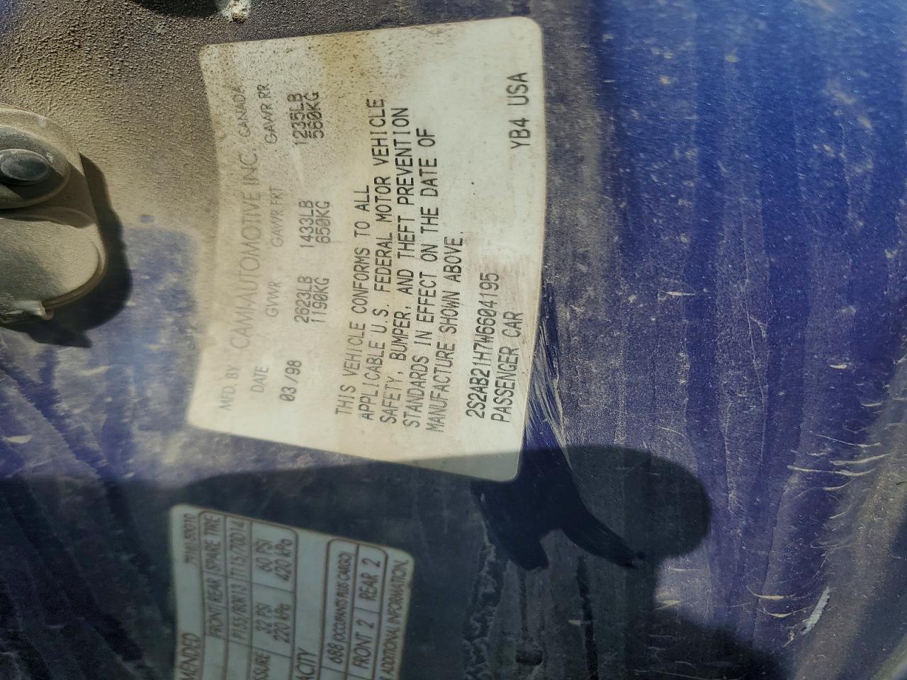 1998 SUZUKI SWIFT