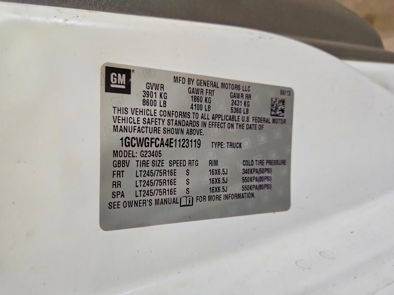2014 CHEV EXPRESS