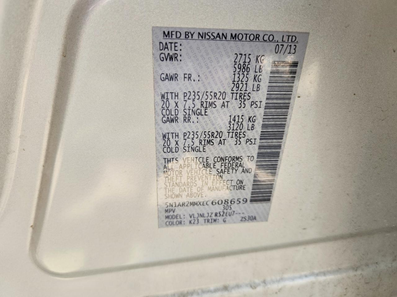 2014 NISSAN PATHFINDER