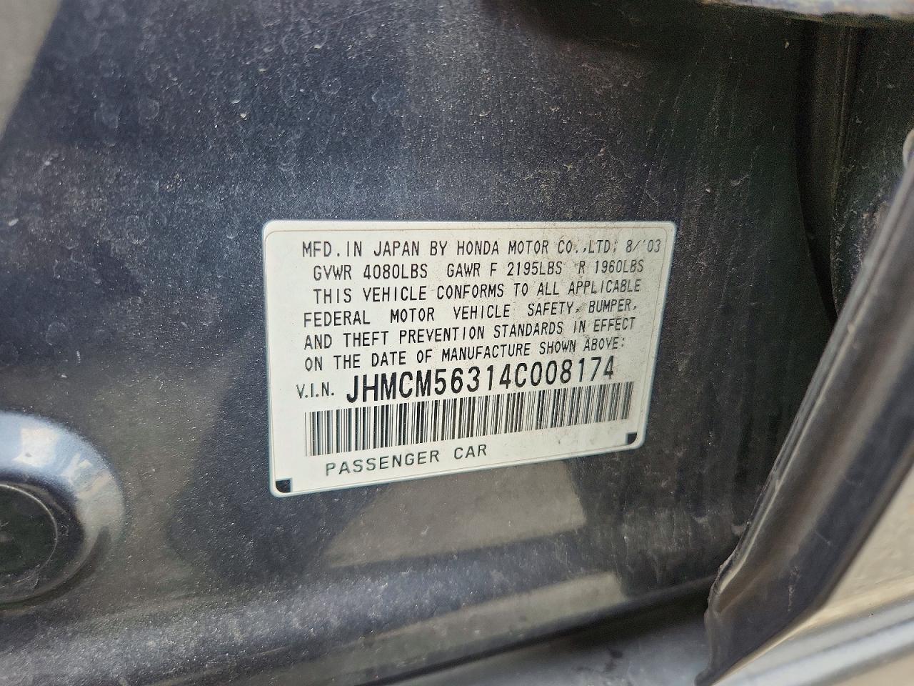 2004 HOND ACCORD