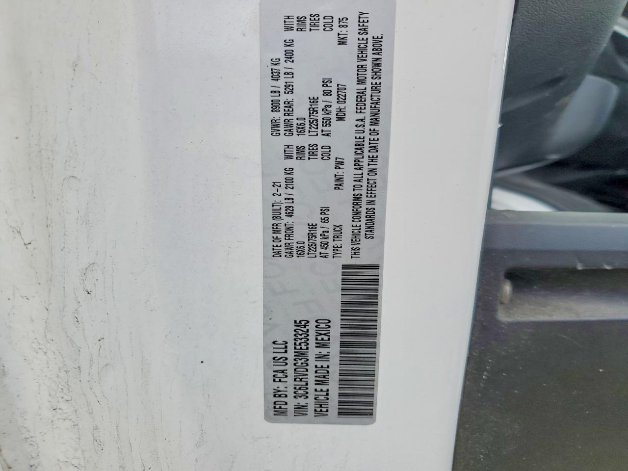 2021 RAM PROMASTER