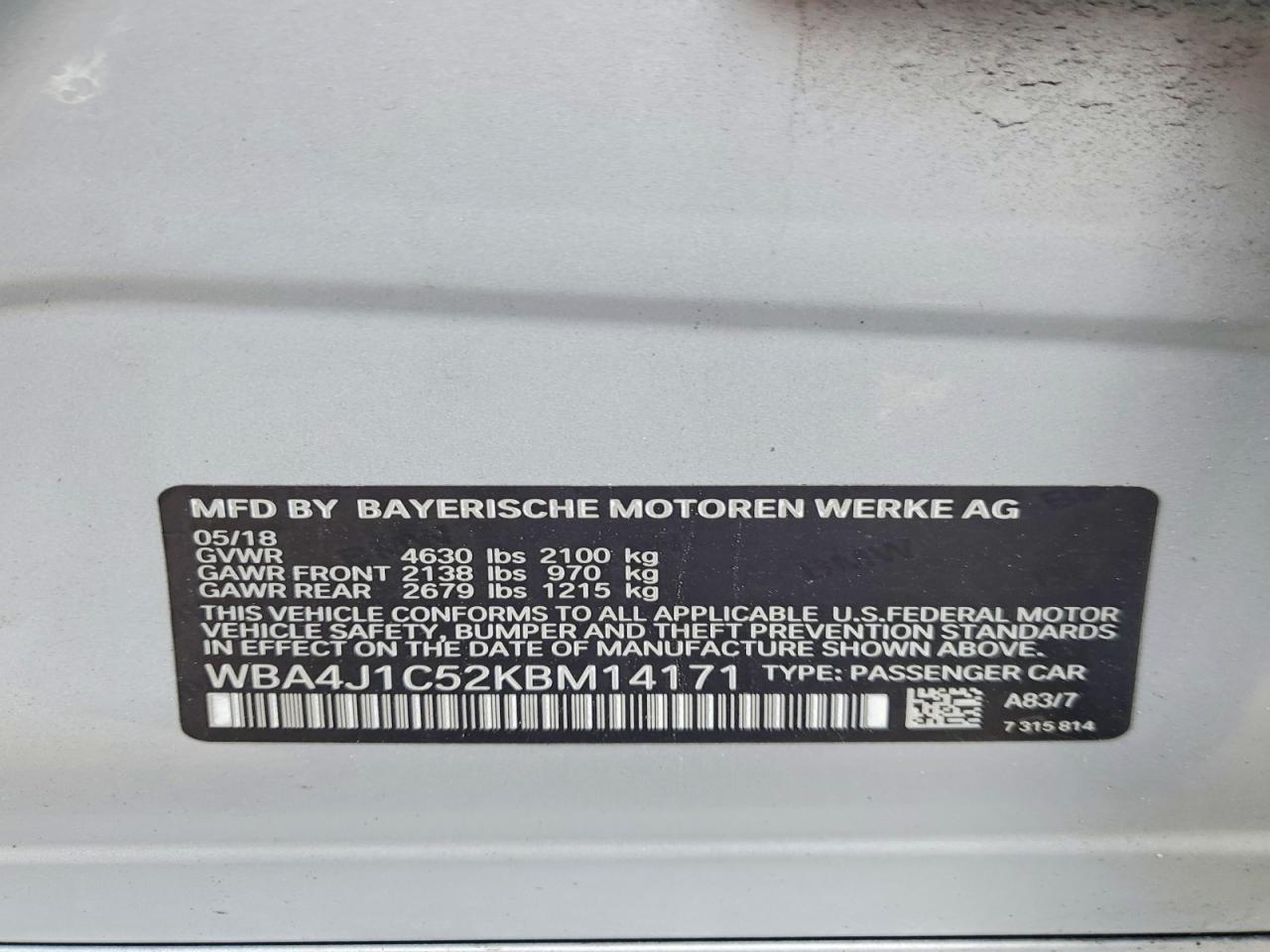 2019 BMW 4 SERIES