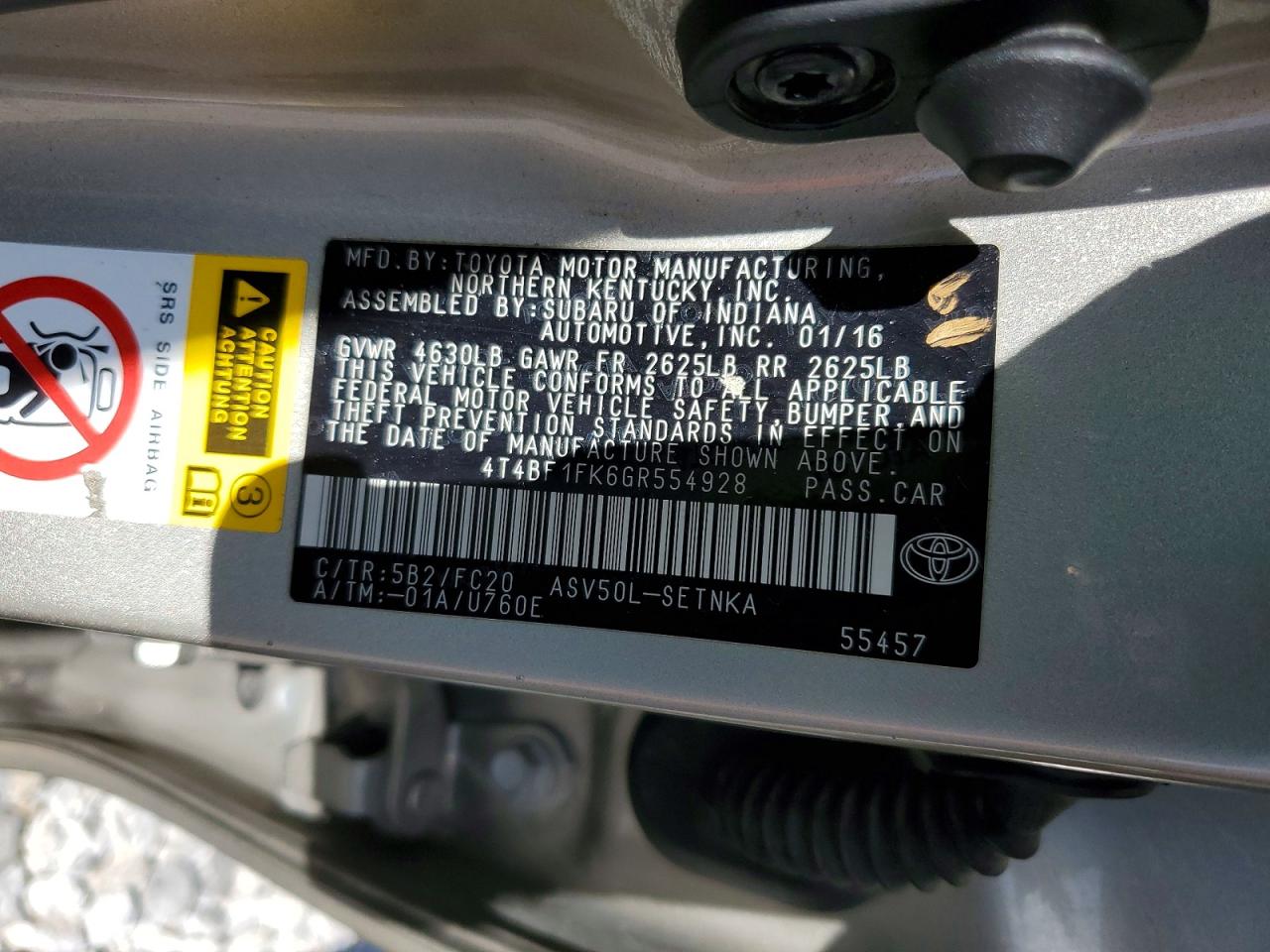 2016 TOYOTA CAMRY