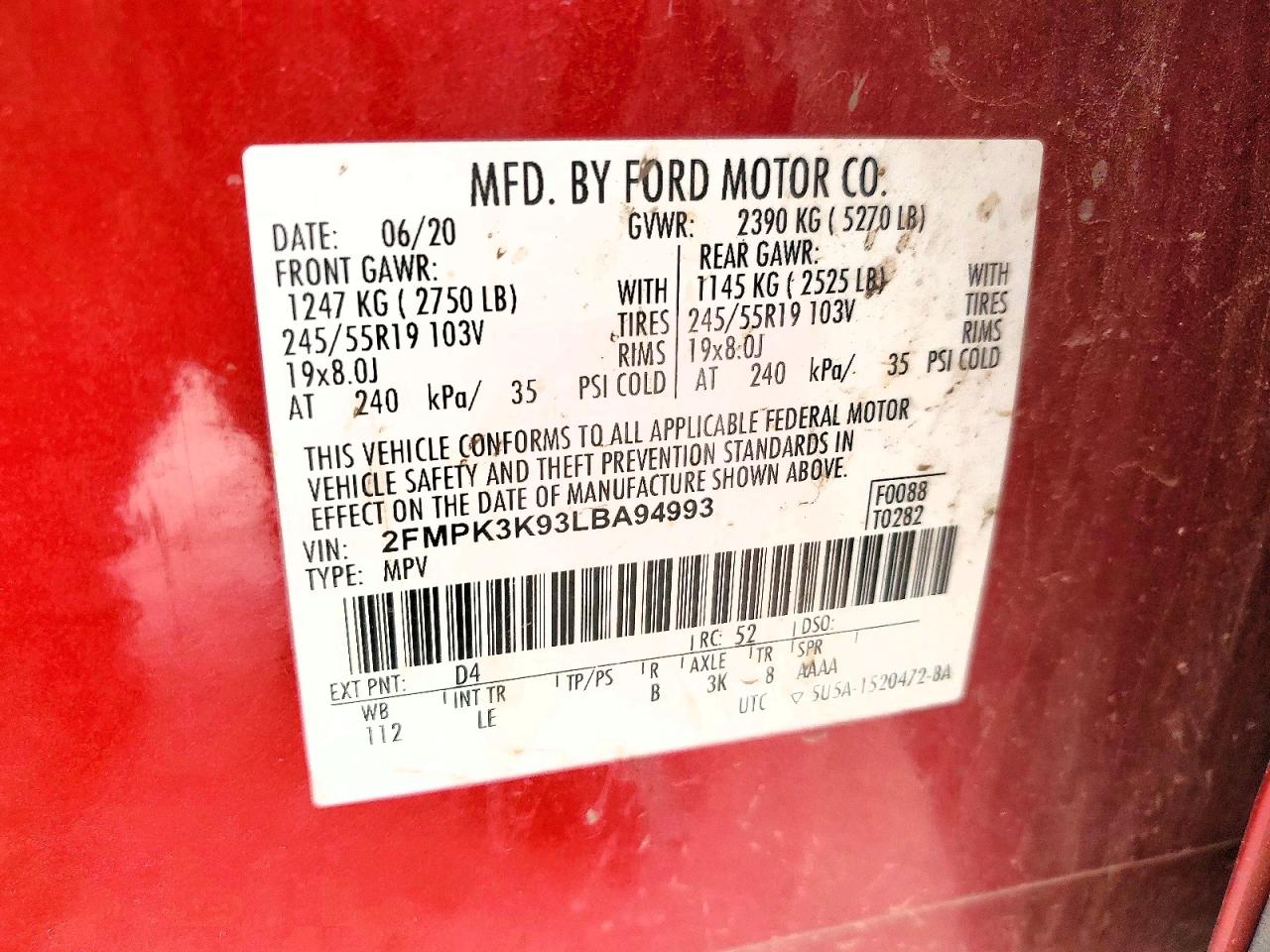2020 FORD EDGE
