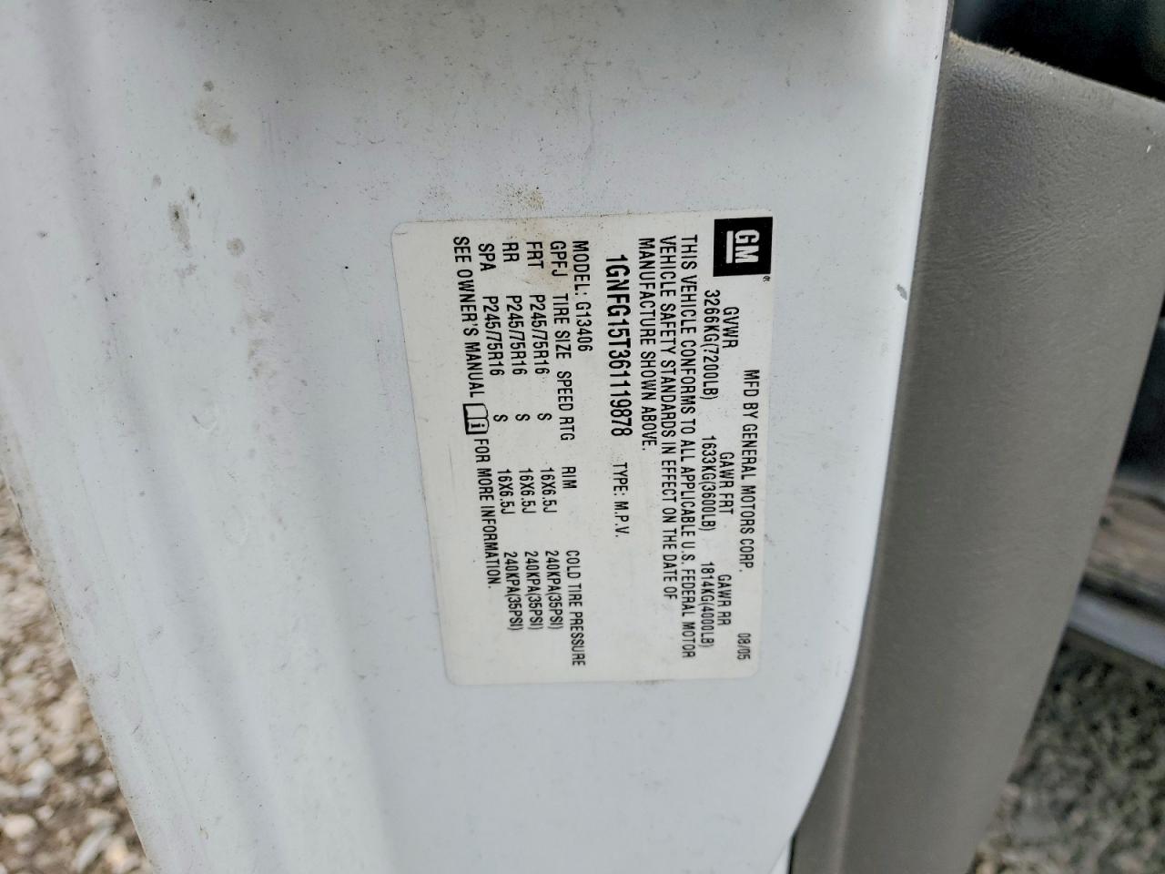 2006 CHEVROLET EXPRESS