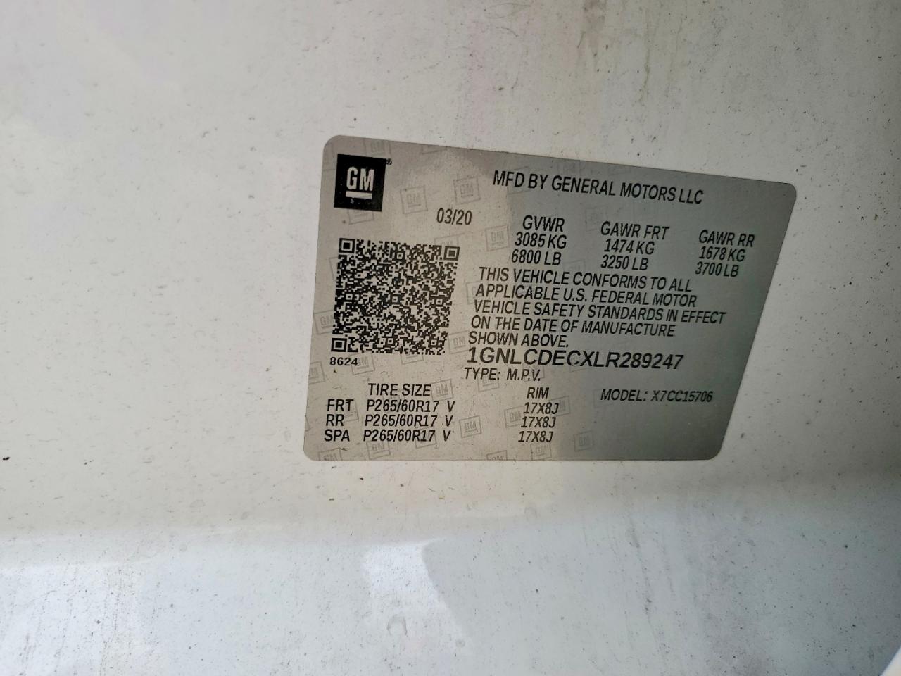 2020 CHEVROLET TAHOE