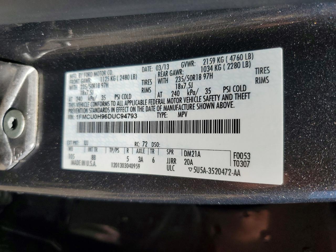2013 FORD ESCAPE