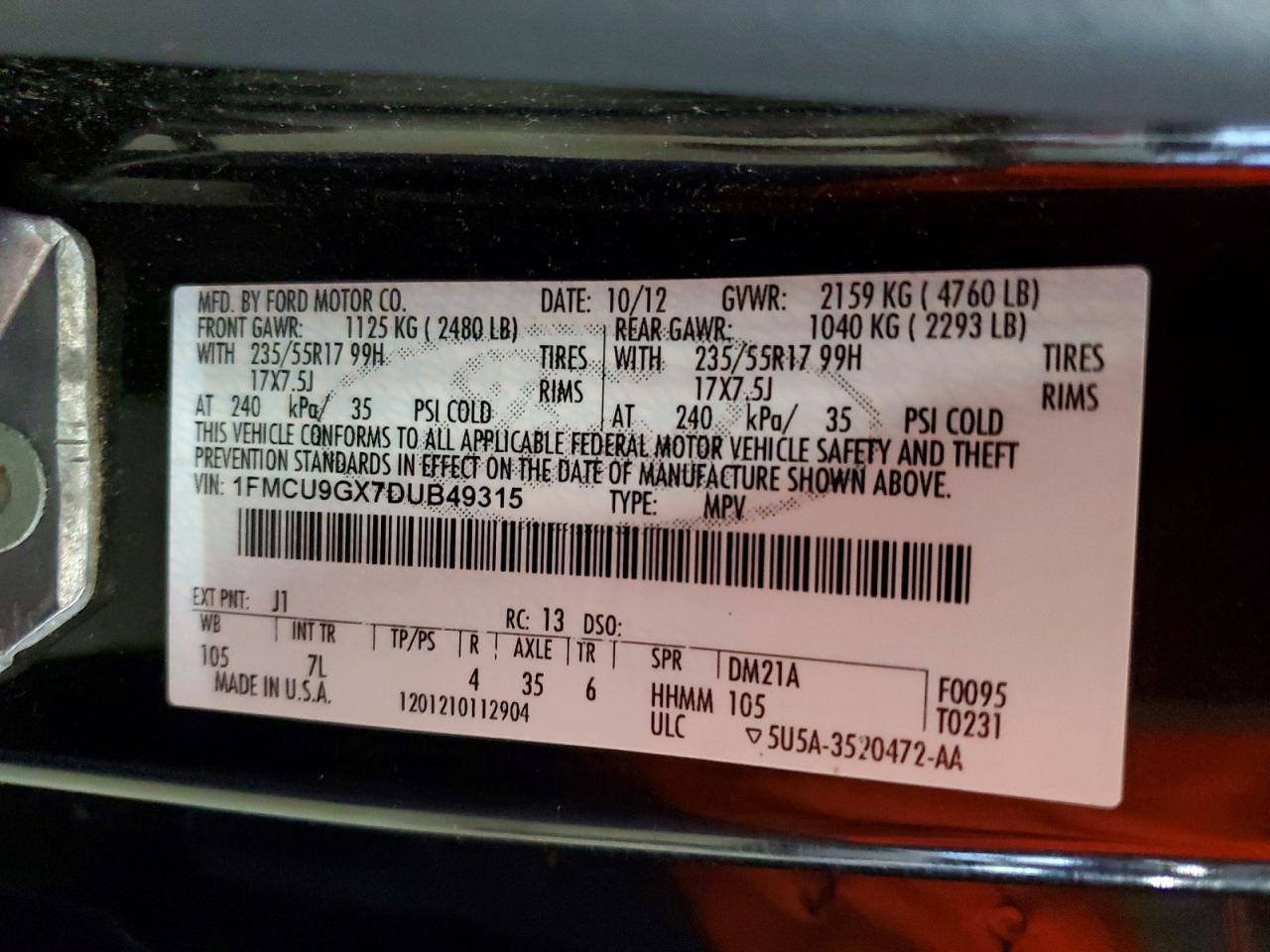 2013 FORD ESCAPE